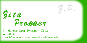 zita propper business card